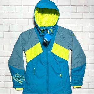 Columbia Womens Omni Heat Omni Tech Hooded Jacket Sz S Thermal Reflective